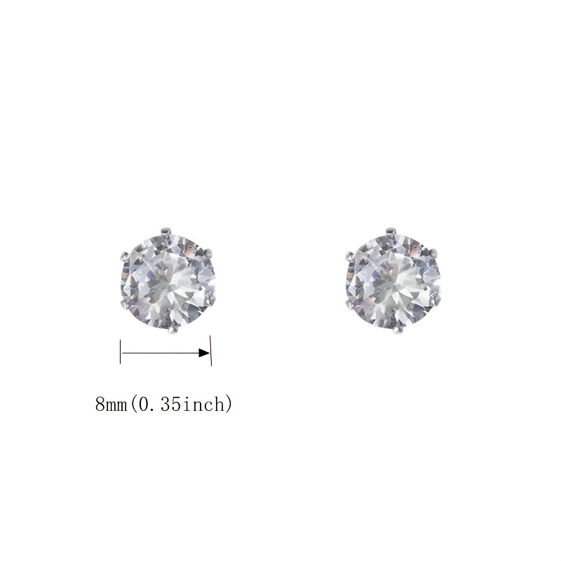 Men's Crystal Stud Earrings Set